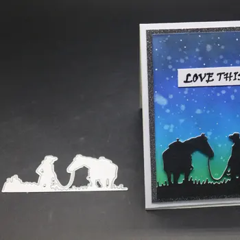 

Holding Horse Frame Metal Cutting Dies Grassland Decoration Cut Die Stencil Scrapbooking Embossing New Craft Stamps And Dies