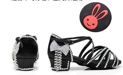 Обувь для латинских танцев со стразами; женские бальные туфли для девочек; обувь с жемчугом на высоком каблуке 3, 5 см; обувь с программным обеспечением для вальса; Лидер продаж - Цвет: Outdoor sole 004