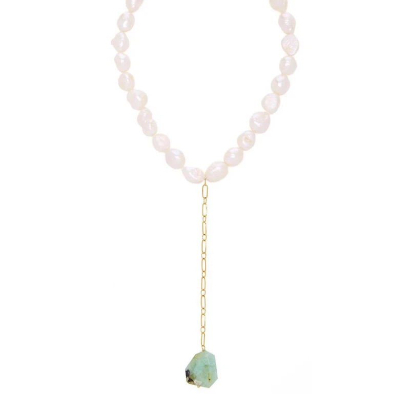

Exquisite fashion natural freshwater pearl material luxury irregular pearl handmade stone pendant jewelry for women party Collar