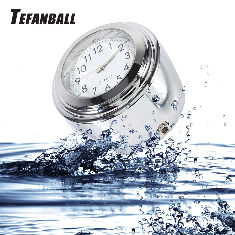 

Universal 7/8" Waterproof Chrome Motorcycle Bike Handlebar Mount Quartz Clock Watch Aluminum Luminous Clock Moto Accessori 2019