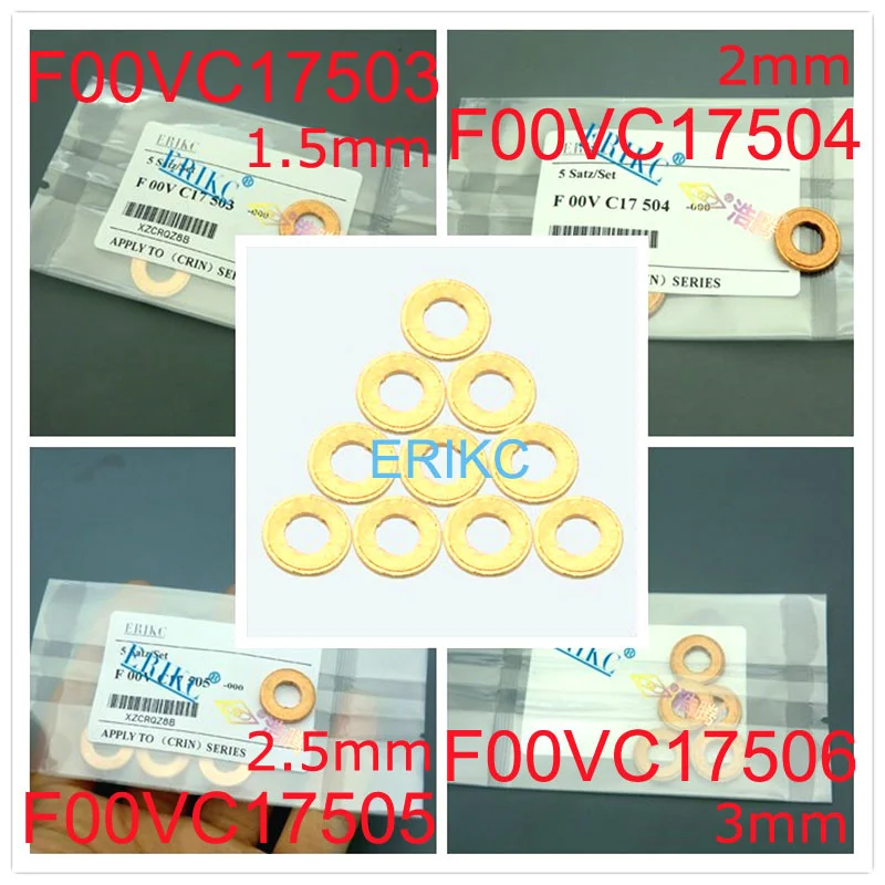 

ERIKC Инжекторная медная шайба F00VC17505 F00VC17504 F00VC17503 9001-850C, диапазон размеров: 1,5 мм, 2 мм, 2,5 мм, 3 мм