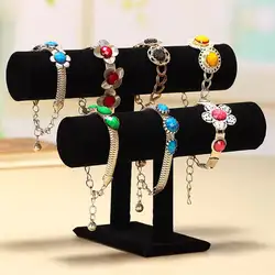 2 яруса черный бархат парящий Т-бар браслет подставка для ожерелья ювелирных украшений стенд