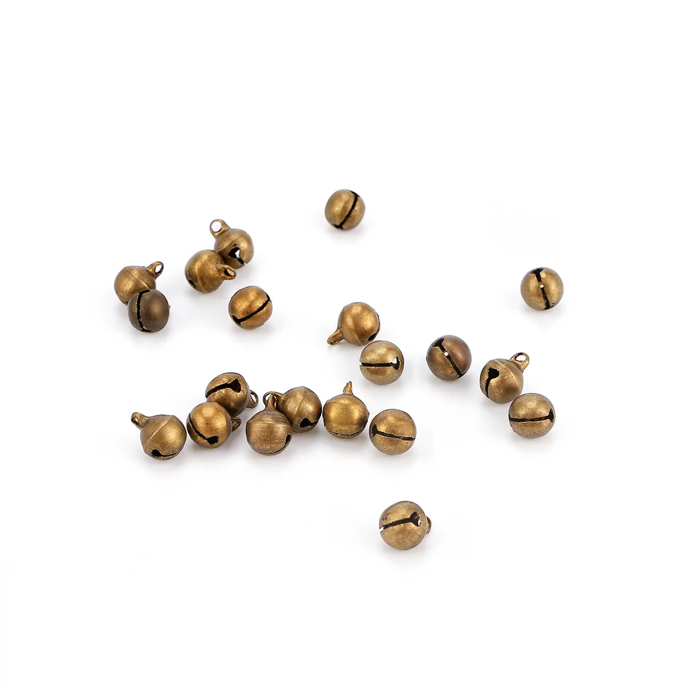 100Pcs Bronze Metal Jingle Bells Loose Beads Festival Party Decor Percussion Instruments Pendant Bell DIY Crafts Accessories,hand bell,children percussion instruments