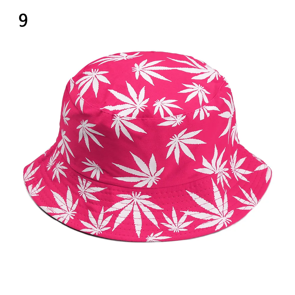 Новинка, модная женская и мужская пара, хлопковая Рыбацкая шляпа, хип-хоп кепка, кленовый лист, Панама, Панама, шляпа от солнца, плоский верх, рыбацкие шляпы, кепка s Boonie - Цвет: 9