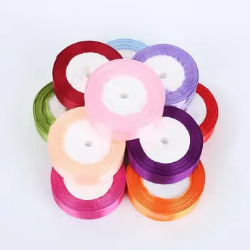 

25Yards/Roll Grosgrain Satin Ribbons for Wedding Christmas Party Decorations DIY Bow Craft Ribbons Card Gifts Wrapping Supplies