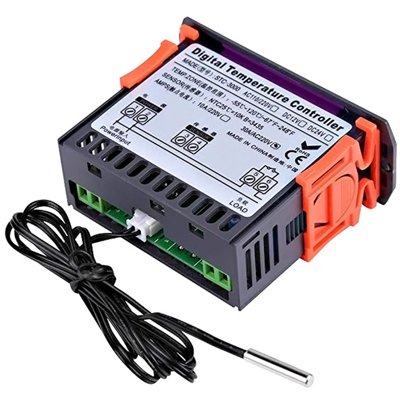 110-220V10A пресс цифровой регулятор температуры термостат с датчиком STC-3000 горячей