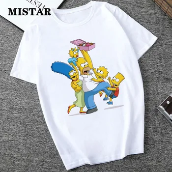 

Summer New Women Vogue T-shirt Printing Simpson Family Aesthetic T shirts women Harajuku White tops Shirt Female Casual T-shirt