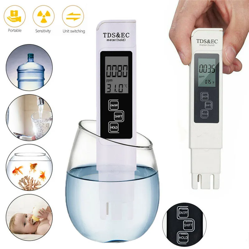 

Portable Digital LCD TDS Water Quality Purity Tester Water Testing Pen Filter Meter Measuring Tools For Drinking Water Aquariums