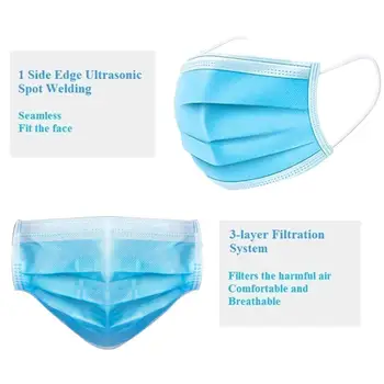 

Windbreak 10 Pcs Disposable Face Mask Face Mask 3-Ply Durable Skiing 10 Pcs 3-Ply Disposable Face Mask Portable Climbing