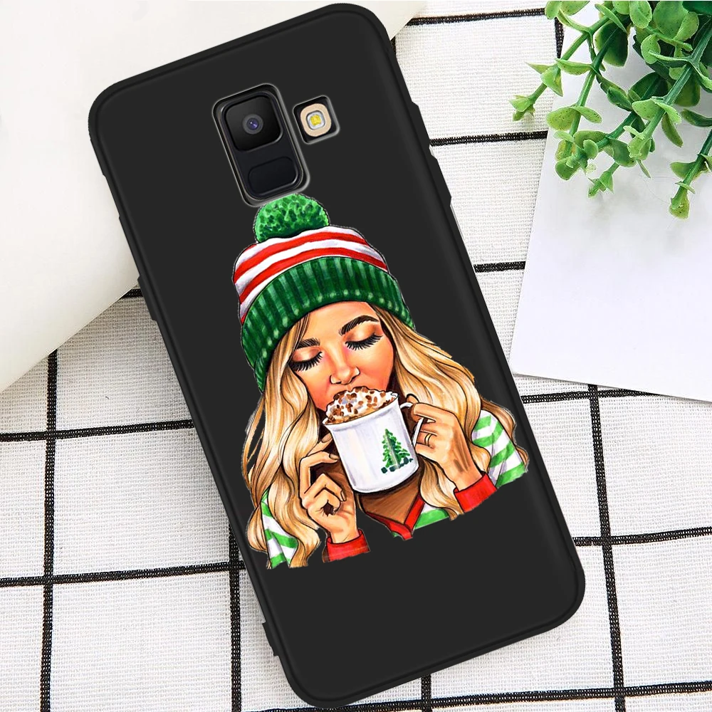 Для девушек, для женщин, модный Рождественский костюм для samsung Galaxy A9 A8 A7 A6 A5 A3 J3 J4 J5 J6 J8 плюс M30 A40S A10 A20E чехол Крышка - Цвет: H0528