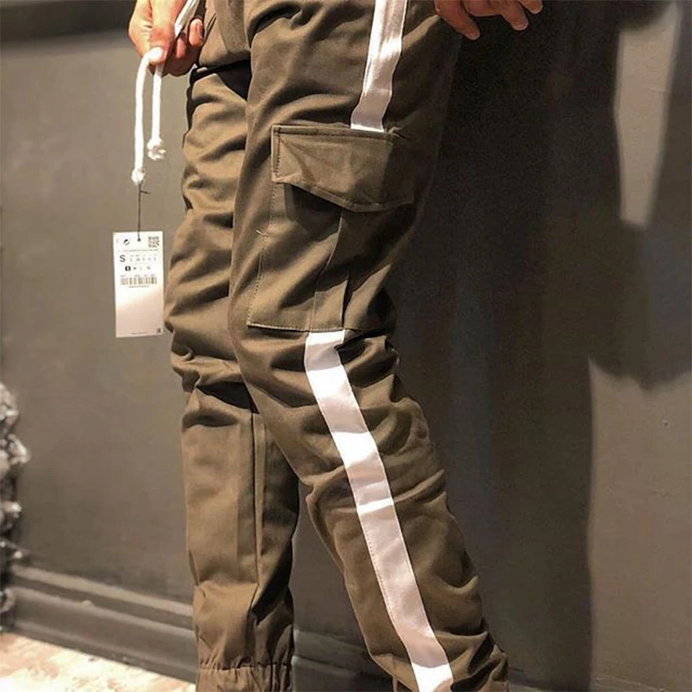 OA Мужская мода Tide бренд Jogger контрастные цвета фитнес длинные тренировочные брюки бодибилдера тренировки Slim Fit колготки брюки