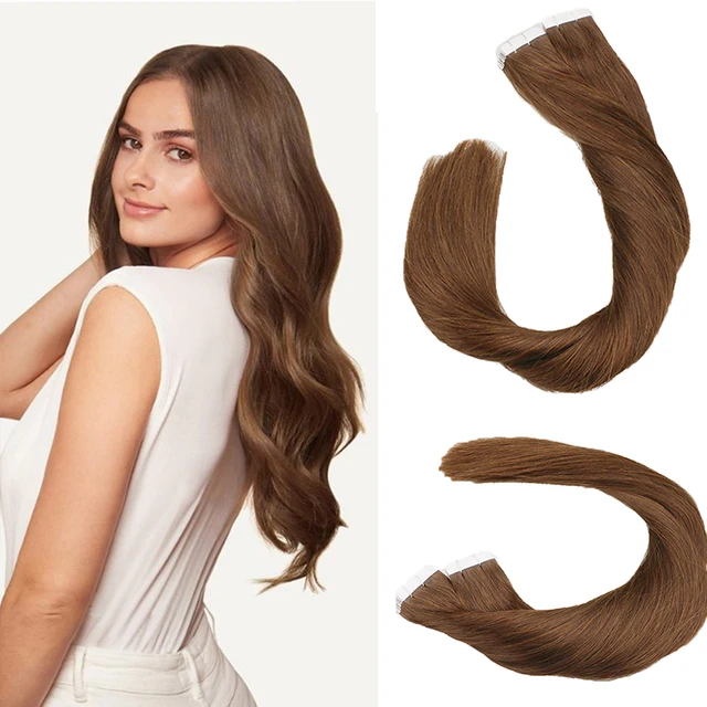 Toysww 100% Real Human Hair Russian Hair Tape in Hair Extensions Blonde #60 For Woman Machine Made Remy Hair 20/40pcs #4
