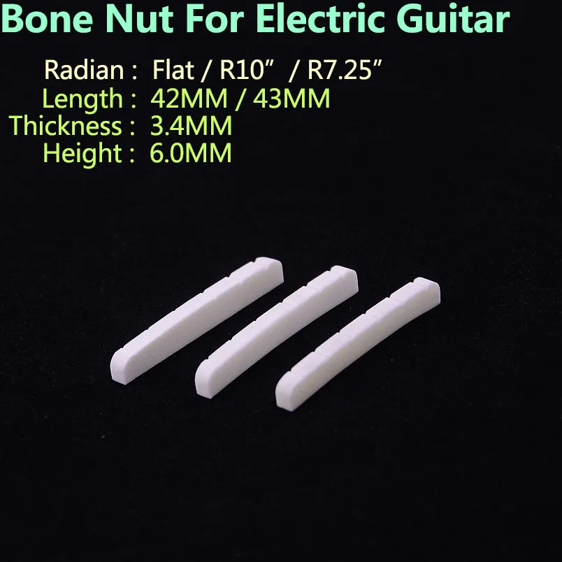 Real Slotted Bone Nut For Electric Guitar ( Bottom Flat / R7.25 / R10 ...