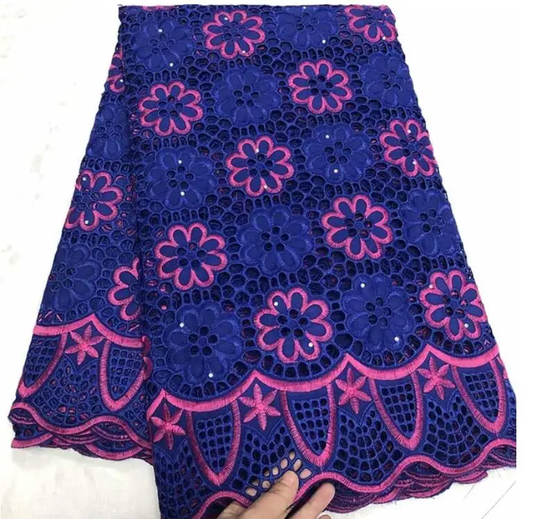 Новейшее швейцарское сухое кружево высокое качество кружева хлопок ткань из Дубая Африканское парчовое полотно 5 ярдов