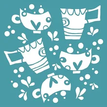 

Chatty Cups Stencil Scrapbook Diary Decoration Embossing Template DIY Greeting Card Handmade New Arrival 2021