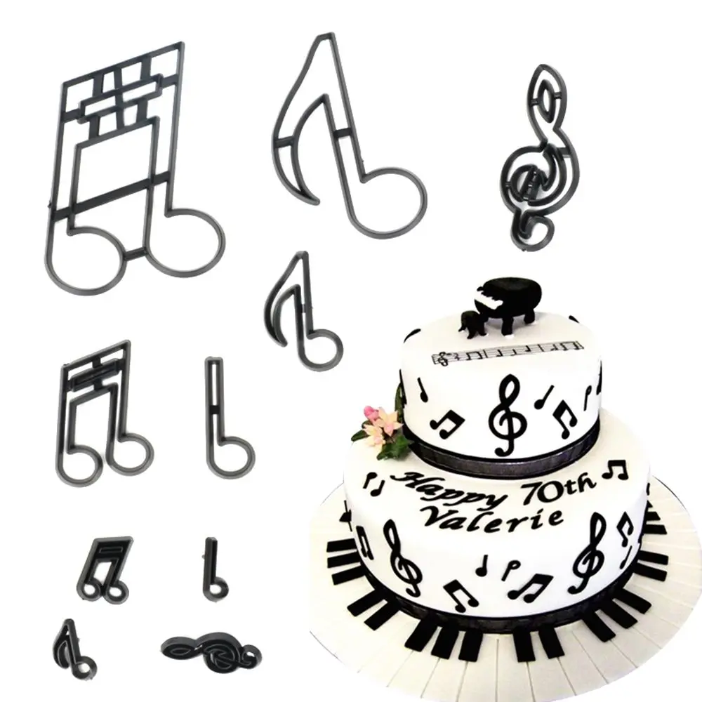 10Pcs/Set Music Notes Cookie Cutter Plastic Sugarcraft Fondant Mold Cake Decorating Tools Baking Cupcake |