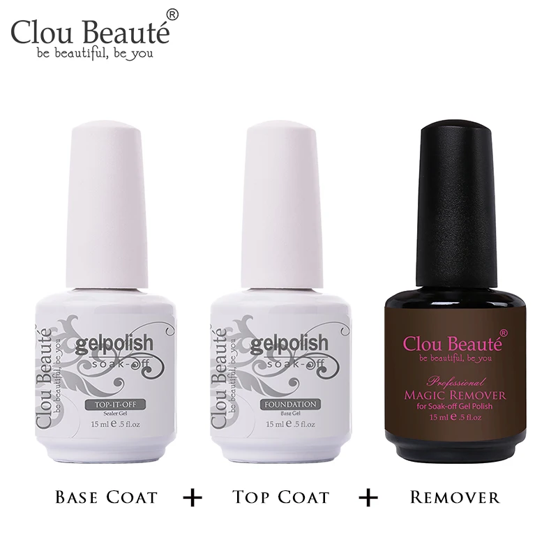 Clou Beaute 15 мл УФ светодиодный Гель лак для ногтей основа праймер не чистый верхнее