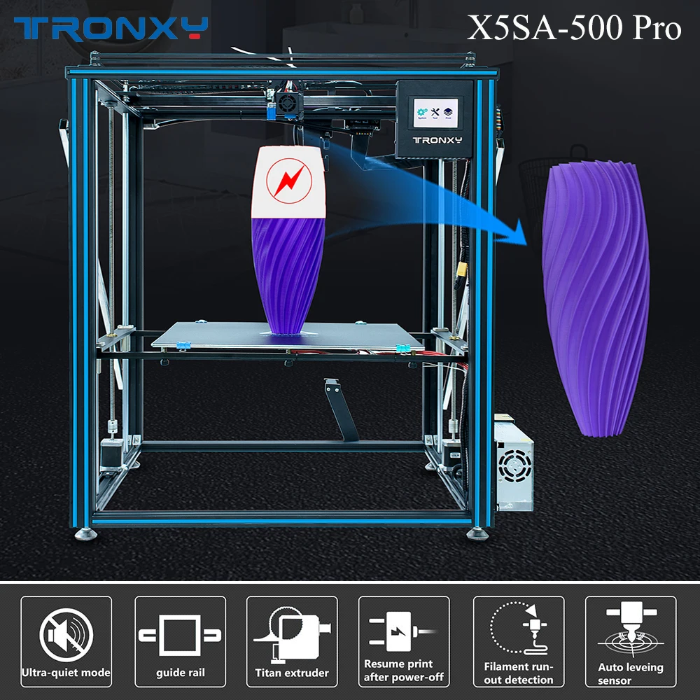  2019 Tronxy X5SA-500 PRO Upgraded 3D Printer FDM Linear Guide Rail High Precision Large Size Ultra-