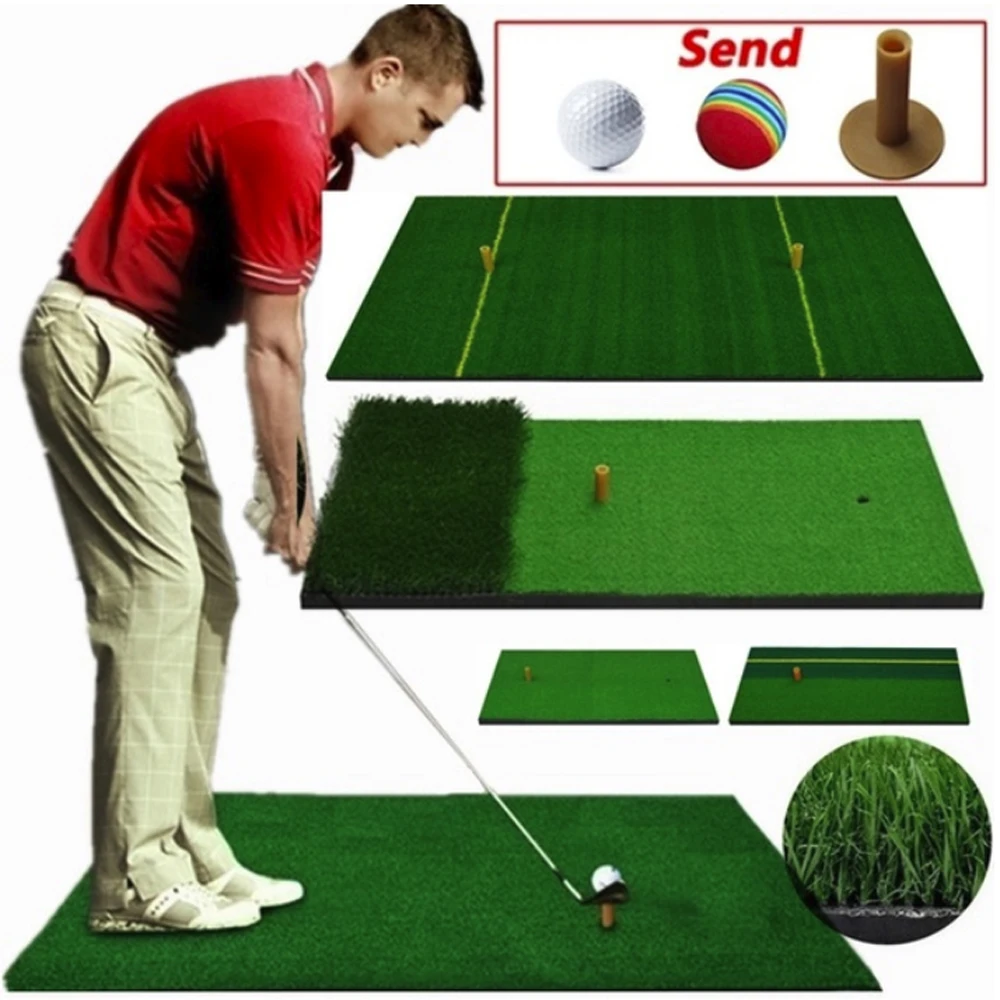 

Golf Hitting Mat 40x70cm Practice Nylon Green Grass Golf Practice Mat Durable Foam Pad Backyard Artificial Lawn Tee Rubber