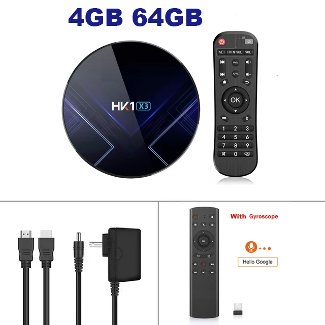 HK1 X3 ТВ-приставка Android 9,0 Amlogic S905X3 4 ГБ 32 ГБ 64 Гб 128 Гб 8K Smart tv Box 2,4G& 5,0 wifi 1000M LAN BT телеприставка Netflix Google - Цвет: 4GB 64GB Add G20