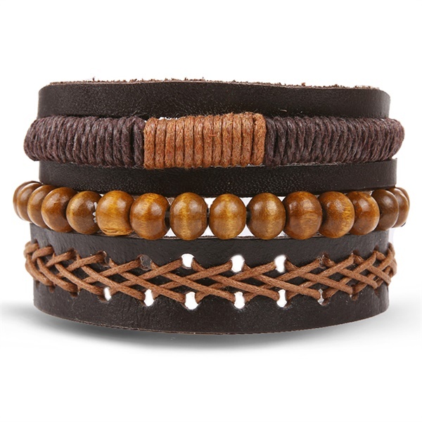 Vintage Flower Bracelets & Bangle Boho Multiple Layers Leather Bracelet 2019 For Women Man Wrap Female Punk Jewelry Gifts