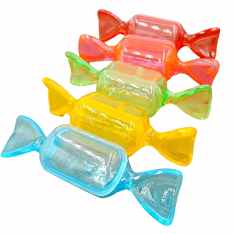 

10pcs 5 Colors High Quality New Arrival 10Pcs Transparent Clear Plastic Sweet Shaped Candy Boxes Case Storage Container