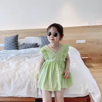 

2020 new style girls vest summer cotton fashion girls top 2-8 years HV870