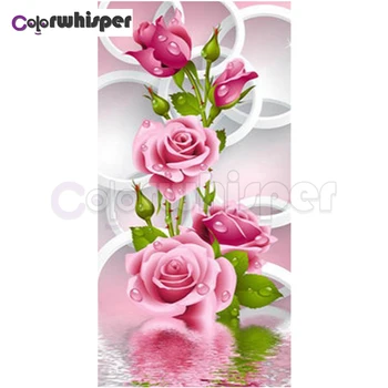 

Diamond Painting Full Square/Round Drill Pink Flower 5D Daimond Painting Embroidery Cross Stitch Mosaic Crustal Wall Art TH149