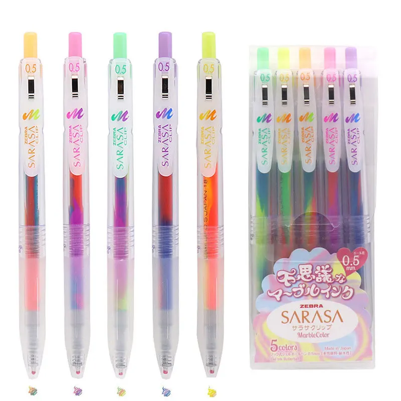 

5pcs/box Zebra Sarasa Gradient Color Ballpoint Pen 0.5mm Gel Pen Set Novelty Pens for Writing Drawing Art Supply Stationery Gift