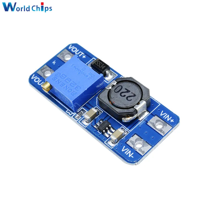 MT3608 10 шт. MT3608 DC-DC регулируемый Повышающий Модуль 2A повышающая пластина DC-DC повышающий преобразователь модуль с MICRO USB 2 V-24 V 5V 9V 12V 28V - Цвет: MT3608