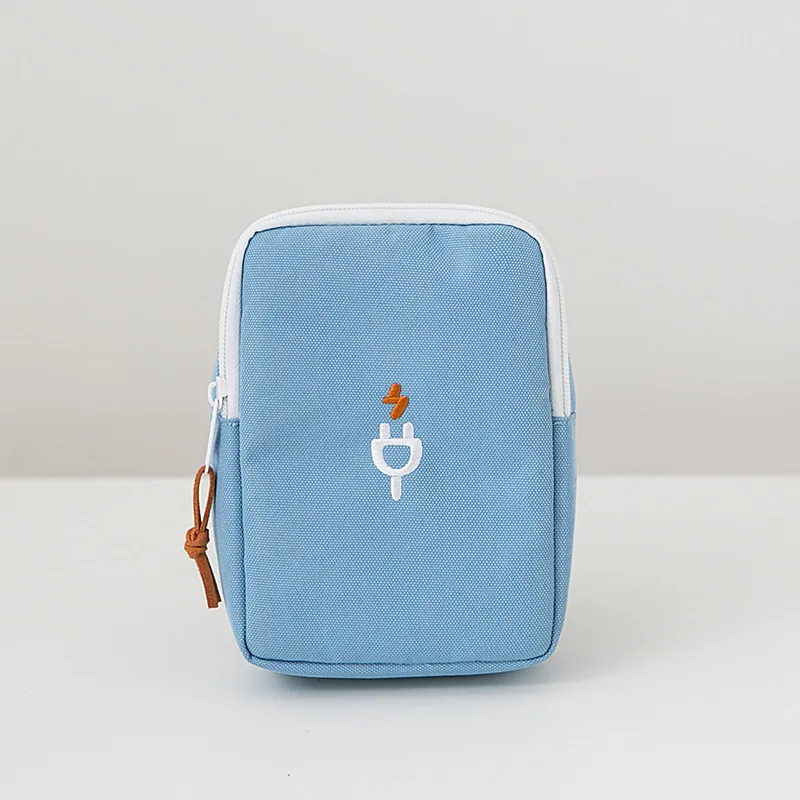 Многофункциональная Мужская цифровая сумка, линия передачи данных, Дополнительный внешний аккумулятор, посылка, портативный дорожный женский чехол, аксессуары, товары - Цвет: Sky Blue