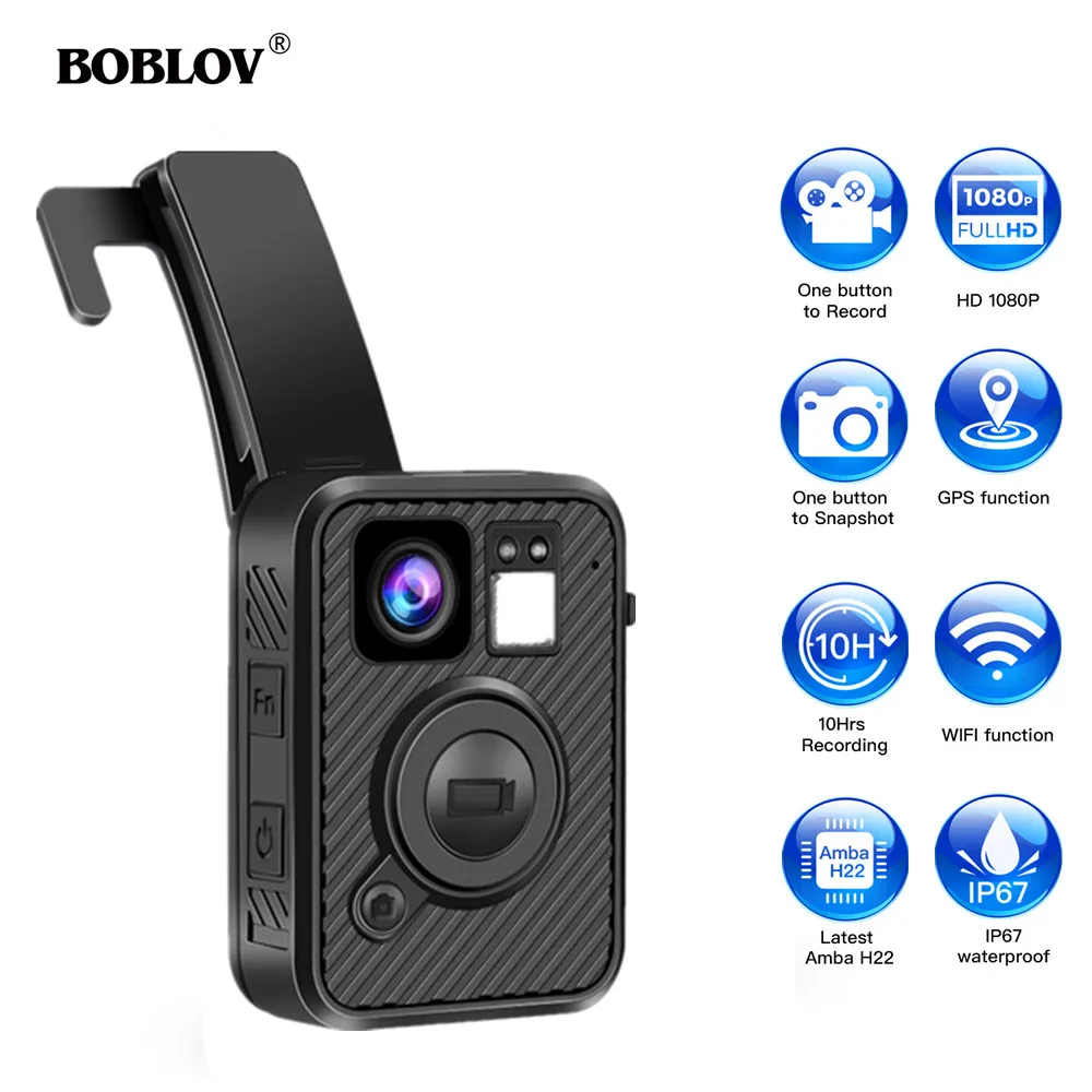 BOBLOV Wifi полицейская камера F1 32GB Body Kamera 1440P изношенная s для правоохранительных