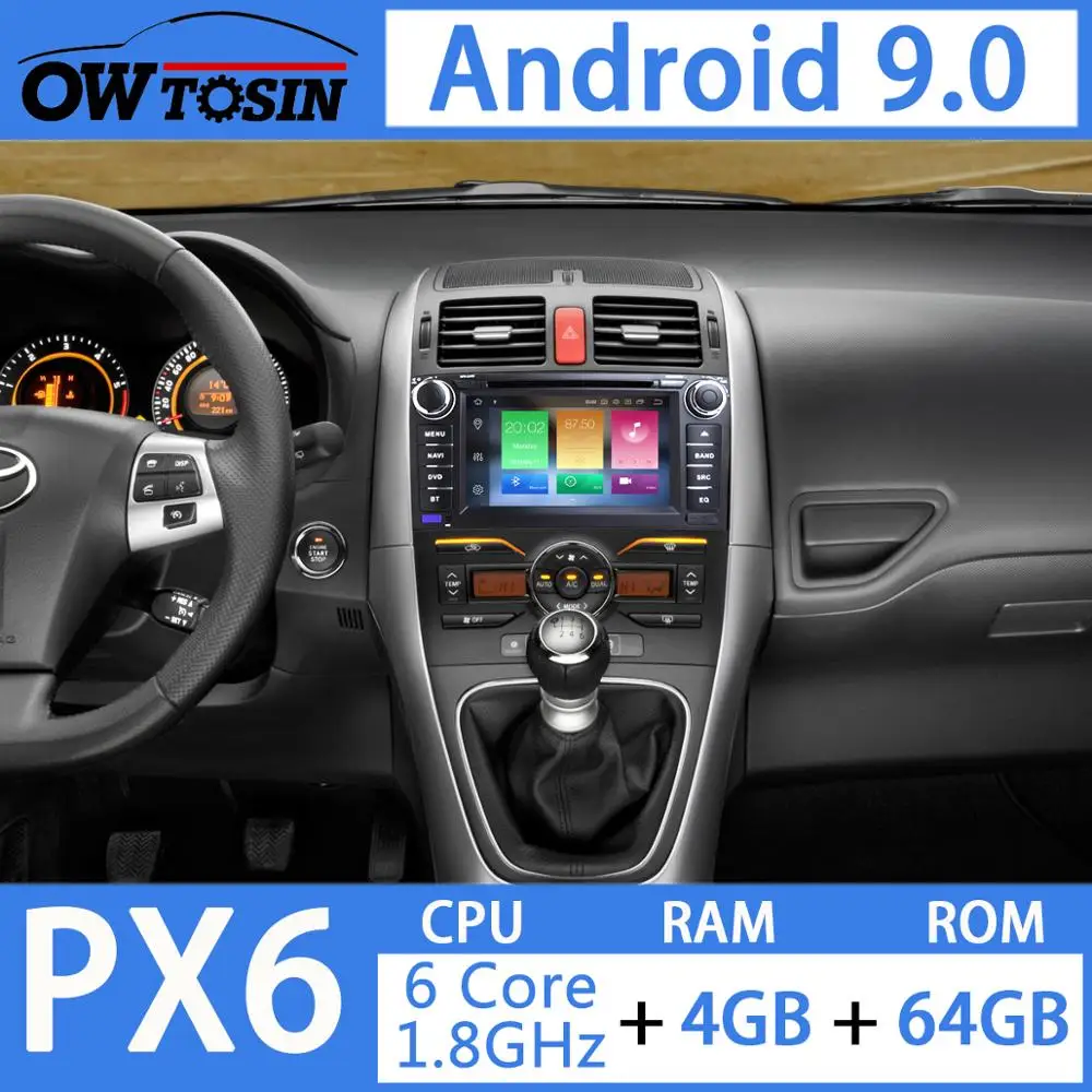 

7" Android 9.0 PX6 4G RAM+64G ROM Car Multimedia DVD Player For Toyota Auris 2006 2007 2008 2009 2010 2011 Radio GPS Navigation