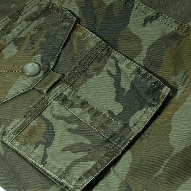Cotton multi-pocket men Camouflage shorts Summer  Loose Casual Thin Shorts Zipper opening men Shorts  Wear-resistant fabrics