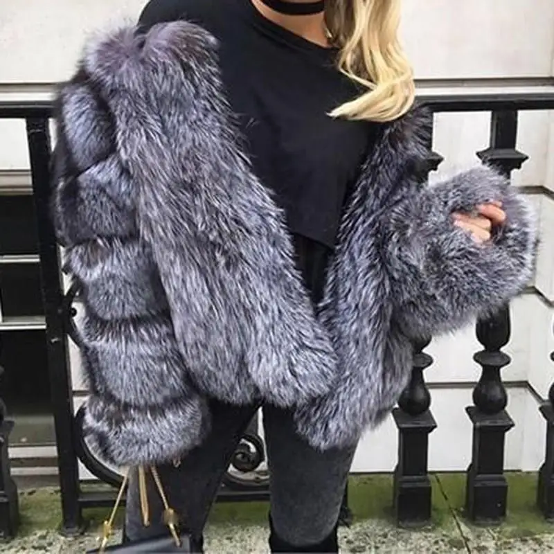 4Xl размера плюс, женские зимние пальто из искусственного меха, повседневные, вечерние, элегантные, с круглым вырезом, одноцветные пальто, женские меховые короткие куртки с длинным рукавом