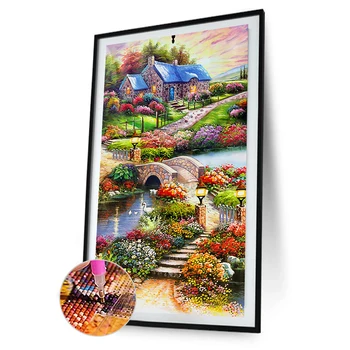 

Special-shaped Diamond Painting Countryside 5D DIY Part Drill Diamond Painting Cross Stitich Home Decor Craft Needlework 45x85cm