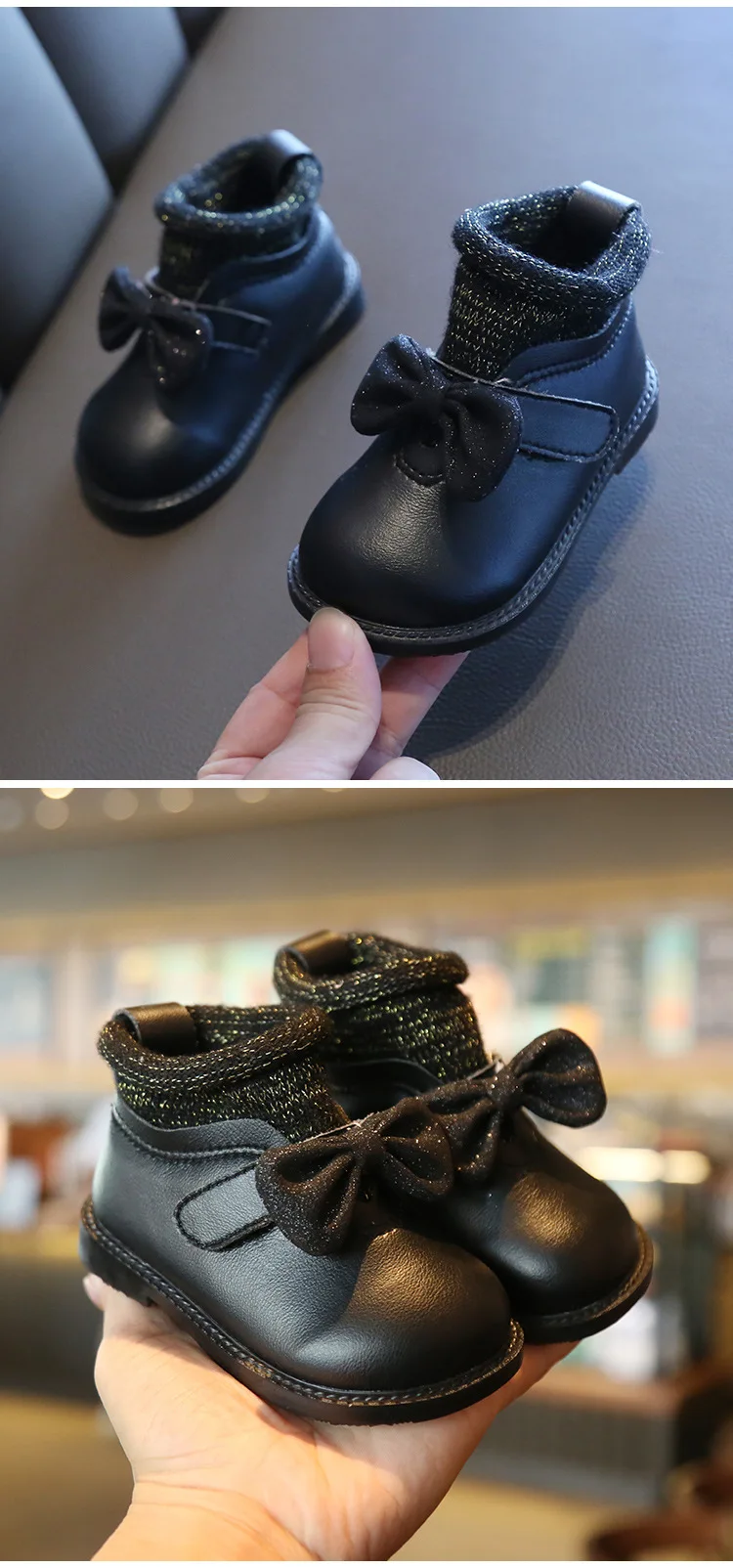 Г. Осенне-зимняя обувь принцессы для маленьких девочек обувь с мягкой подошвой для малышей от 1 до 2 лет Детские Бархатные ботинки с бантиком