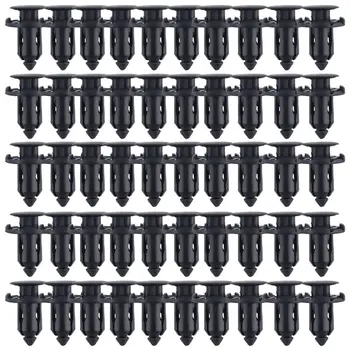 

Novel 9mm Hole 50pcs Auto Car Parts Panel Trim Clips Plastic Rivet Fastener Black