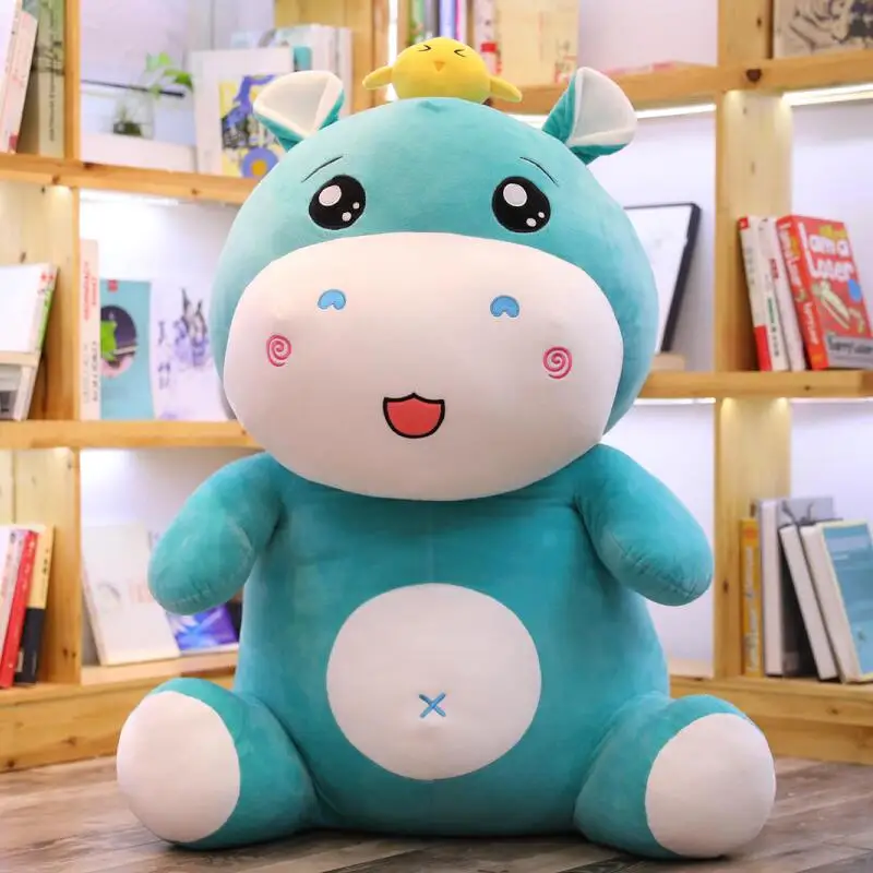Хороший супер мягкий мультфильм подарок чучело игрушки на день рождения мягкий вниз хлопок в форме бегемота Подушка Милая Подушка плюшевая кукла Дети - Цвет: C