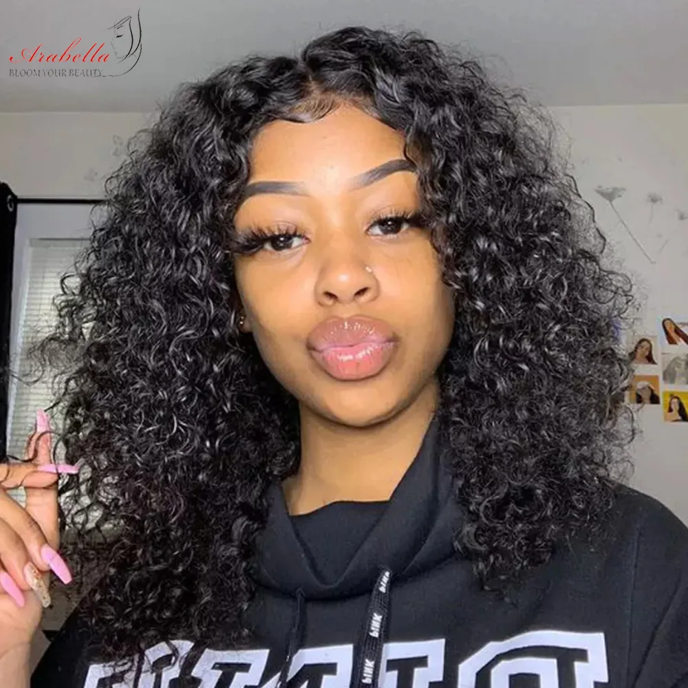 Water Wave Bob Wig 13x5x2 Transparent Lace Front 100% Human Hair Wigs Short Bob Wig For Black Women Arabella Remy Hair Bob