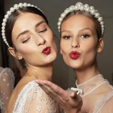 Новинка, модная жемчужная лента для волос для женщин и девушек, аксессуары для волос, повязка на голову, свадебные украшения для волос