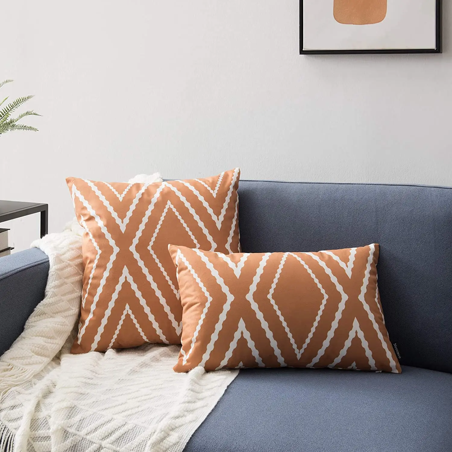 18'' Square Velvet Nordic Geometric Cushion Cover Pillow Case Home Sofa Decor 