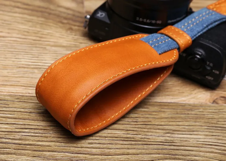 Ручной работы из натуральной кожи на запястье для камеры DSLR шнурок-браслет ремешок для sony A6000 A7RM2 A7m3 RX1RM2