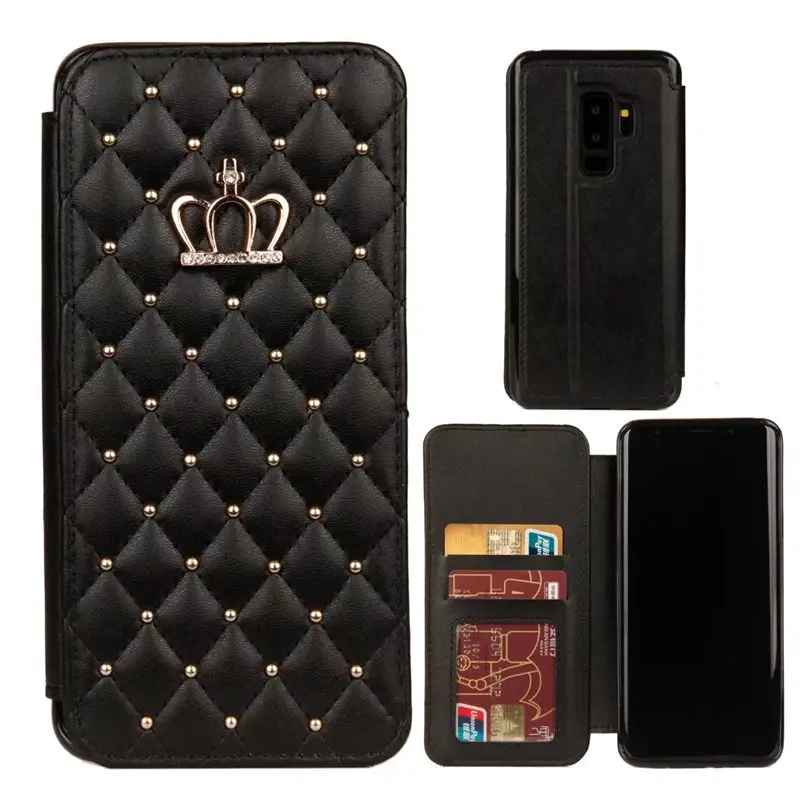 Кошелек из искусственной кожи для samsung Galaxy S8 S9 S10 Plus Note 8 9 10 plus чехол со стразами и блестками откидная крышка сумка для сотового телефона