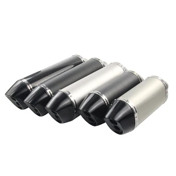 51mm Universal Motorcycle Exhaust Dual Tail Pipe Without Muffler 370/470mm Stainless Steel Modified For ATV Street Bike