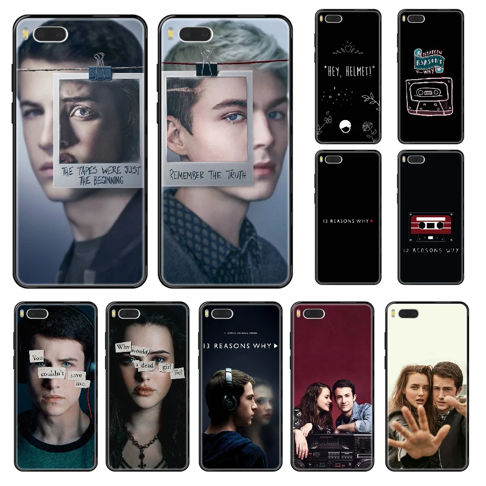 ТВ 13 причины почему чехол для телефона Xiaomi Mi 6 8 9 A1 2 3 Mix3 Mix2 Mix2S X T Lite Pro черный мягкий