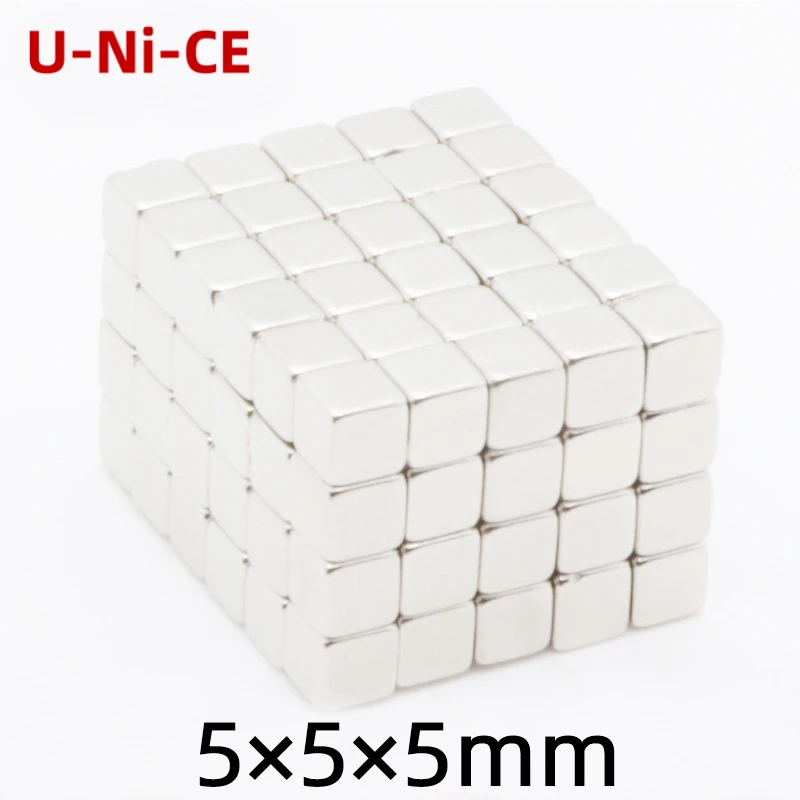 

u-ni-ce 30/120 pcs Powerful N35 Neodymium Magnets 5*5*5mm Super Strong Cuboidal Cube Diy Magnets NdFeB Permanent Magnets