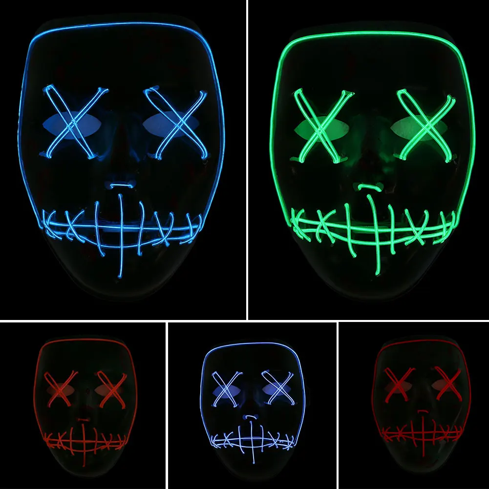 Helloween Party Ghost Face Mask Luminous Children Cold Mask Decor Festival
