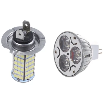安い 新しいMR16 3X1ワットledスポット電球20ワット、ホワイト & ハイパワーH7 3528 120-SMD Led白色車のヘッドフォグ高輝度電球
