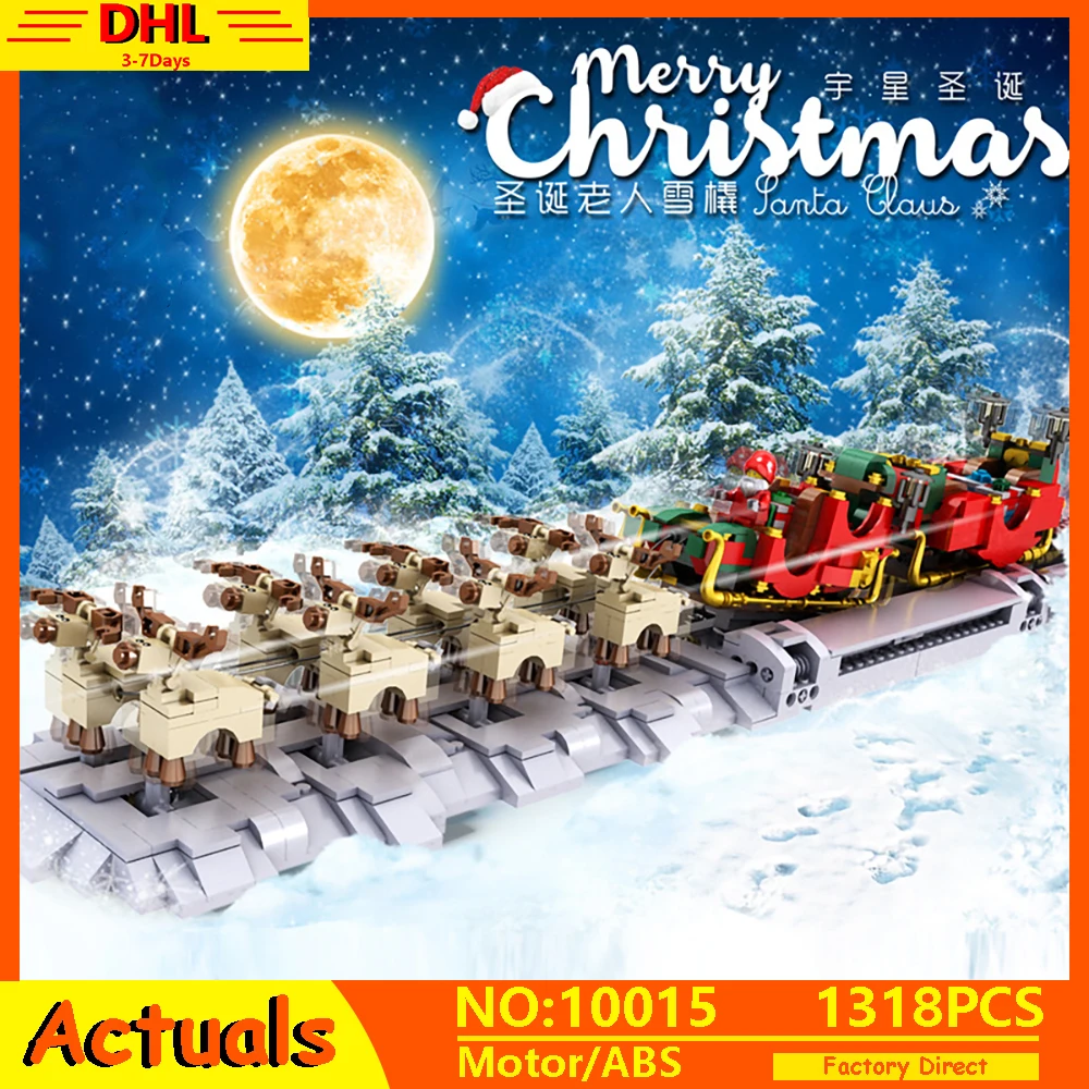 

New Creative Christmas Building Blocks Series The MOC-32342 Christmas Santa Sleigh Model Bricks Toys For Kids Christmas Gifts